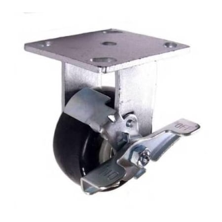 Mapp Caster 4"X2" Poly. on Polyolefin Core Wheel Rgd Caster W/ Brake, 600 Lbs Cap 146PRX420RB